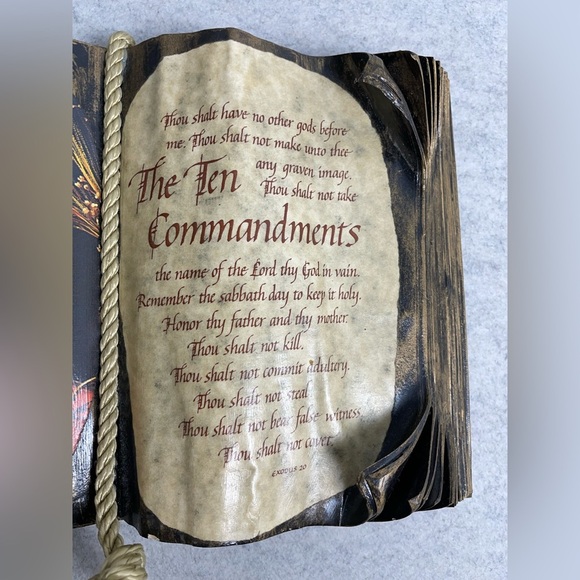 Decorative Ten Commandments Book with Lamp Design - Picture 12 of 14